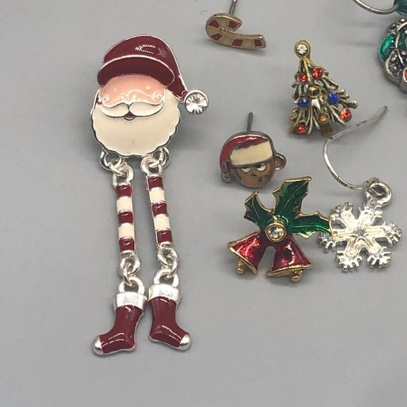 3/$30 Christmas Earrings Lot All Singles Craftin Holiday Harvest Craft Repurpose - Picture 5 of 6